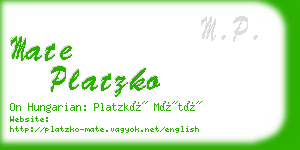 mate platzko business card